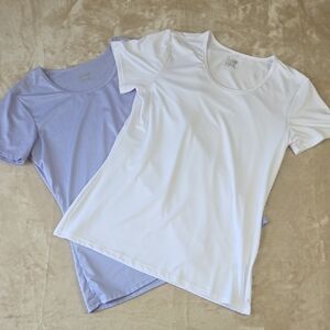 32 Degrees Short Sleeve Tees in White and Light Purple